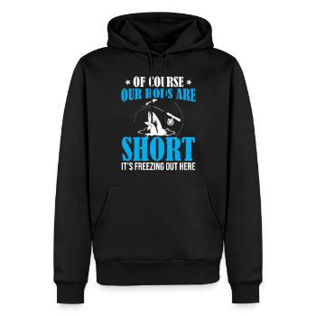 Ice Fishing - Of Course Our Rods Are Short It's Fr - Männer Premium Bio Hoodie - Schwarz - Vorne - Nico (187cm)