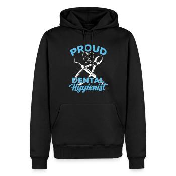 Fier hygiéniste dentaire Dentiste Hygiène dentaire - Sweat à capuche Premium bio Homme - noir - Devant - Nico (187cm)