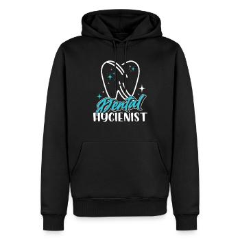 Hygiéniste dentaire Équipe de dentistes en hygiène dentaire - Sweat à capuche Premium bio Homme - noir - Devant - Nico (187cm)