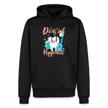 Hygiénistes dentaires Hygiène dentaire Équipe dentaire - Sweat à capuche Premium bio Homme - noir - Devant - Nico (187cm)
