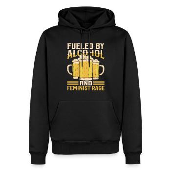 Driven by alcohol and feminist anger - Men’s Premium Organic Hoodie - black - Front - Nico (187cm)