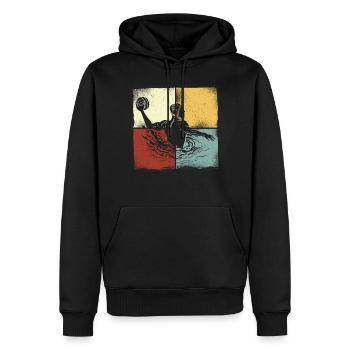 Water Polo Retro Vintage Water - Männer Premium Bio Hoodie - Schwarz - Vorne - Nico (187cm)