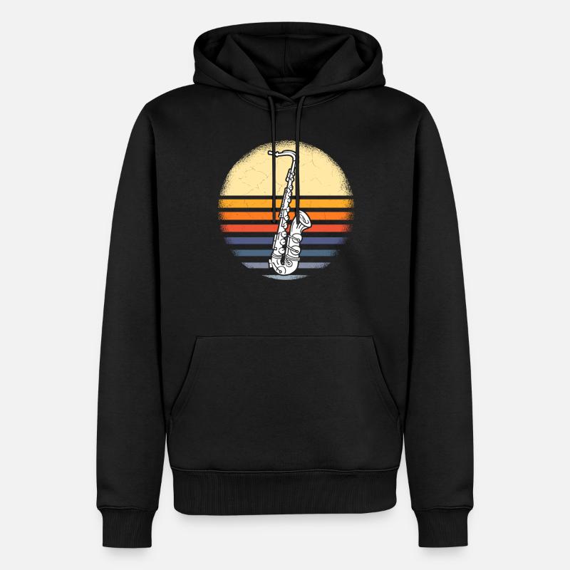 Saxophone Musiker Blasmusik - Männer Premium Bio Hoodie - Schwarz