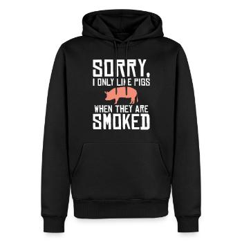 BBQ Grill Rindfleisch Liebhaber Geschenke - Männer Premium Bio Hoodie - Schwarz - Vorne - Nico (187cm)