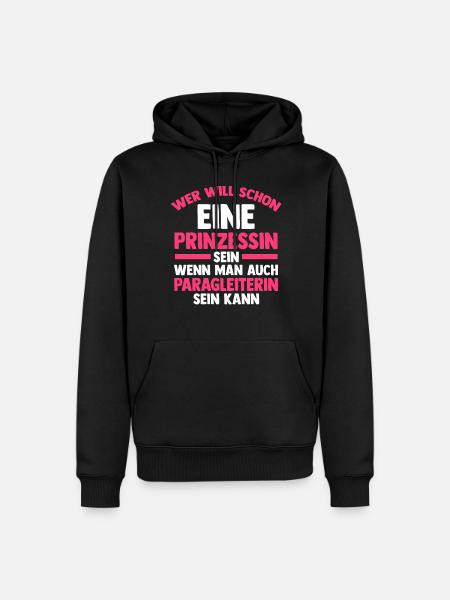 Fallschirmspringer Prinzessin Paragliding - Männer Premium Bio Hoodie - Schwarz