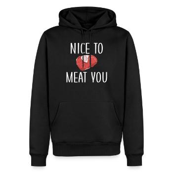 BBQ Grill Boeuf Viande Amoureux Cadeaux - Sweat à capuche Premium bio Homme - noir - Devant - Nico (187cm)