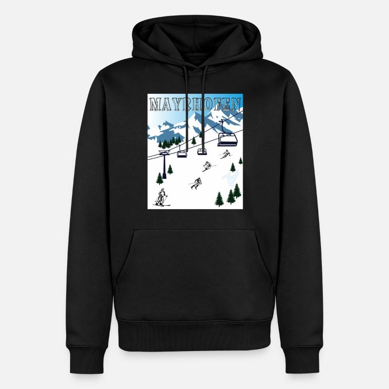 SKI MAYRHOFEN - Sweat à capuche Premium bio Homme - noir