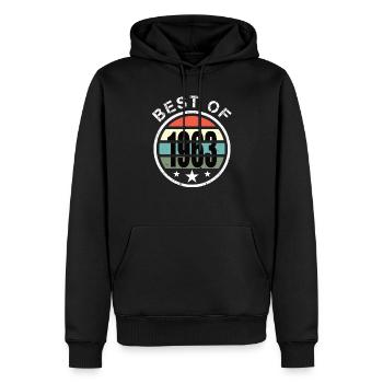 60. Geburtstag Jahrgang 1963 Best of 1963 - Männer Premium Bio Hoodie - Schwarz - Vorne - Nico (187cm)