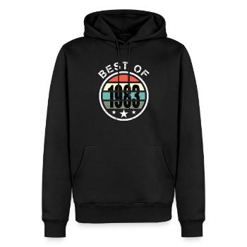 40th birthday born 1983 Best of 1983 - Men’s Premium Organic Hoodie - black - Front - Nico (187cm)