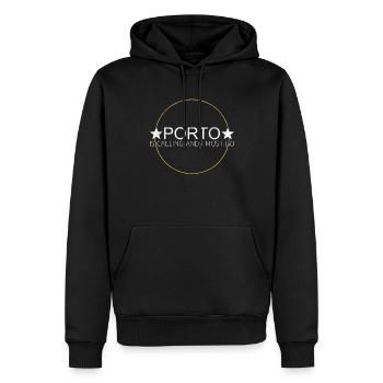 Citation de Porto - Sweat à capuche Premium bio Homme - noir - Devant - Nico (187cm)