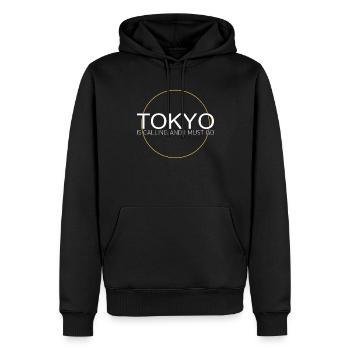 Citation de Tokyo - Sweat à capuche Premium bio Homme - noir - Devant - Nico (187cm)
