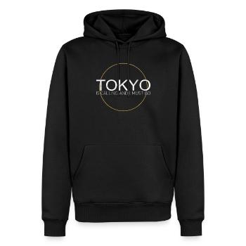 Citation de Tokyo - Sweat à capuche Premium bio Homme - noir - Devant - Nico (187cm)