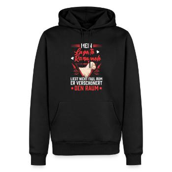 Lagotto Romagnolo liegt nicht rum Trüffelhund - Männer Premium Bio Hoodie - Schwarz - Vorne - Nico (187cm)