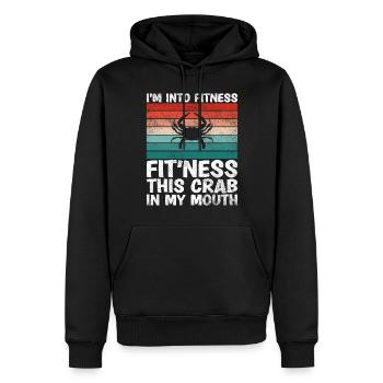 Ich Bin In Fitness Diese Krabbe In Meinem Mund - Männer Premium Bio Hoodie - Schwarz - Vorne - Nico (187cm)