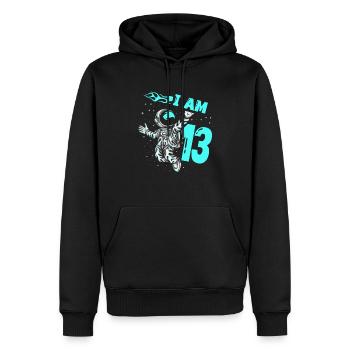 Vaisseau spatial amoureux des astronautes Tout le meilleur au - Sweat à capuche Premium bio Homme - noir - Devant - Nico (187cm)