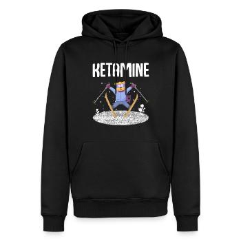 Ketamin Skifahren Springender Bär Weiß - Männer Premium Bio Hoodie - Schwarz - Vorne - Nico (187cm)