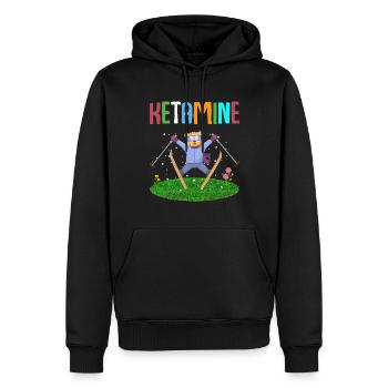 Ketamin Skifahren Springender Bär - Männer Premium Bio Hoodie - Schwarz - Vorne - Nico (187cm)