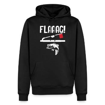 Pêche blanche - Flaaag! - Sweat à capuche Premium bio Homme - noir - Devant - Nico (187cm)