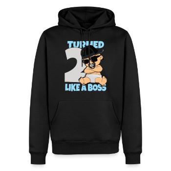 Baby Geburtstag Junge Mädchen 2 Jahre Like a Boss - Männer Premium Bio Hoodie - Schwarz - Vorne - Nico (187cm)