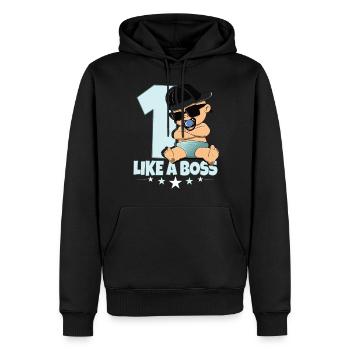 Baby Geburtstag Junge Mädchen 1 Jahr Like a Boss - Männer Premium Bio Hoodie - Schwarz - Vorne - Nico (187cm)