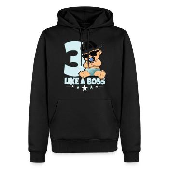 Baby Geburtstag Junge Mädchen 3 Jahre Like a Boss - Männer Premium Bio Hoodie - Schwarz - Vorne - Nico (187cm)