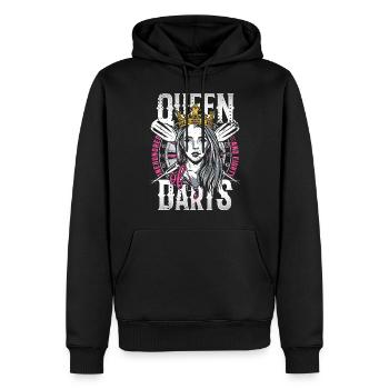 Retro Dartmotive & vintage Dartscheibe 180 Dart - Männer Premium Bio Hoodie - Schwarz - Vorne - Nico (187cm)