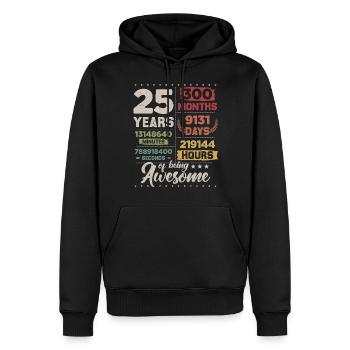 25 Years Awesome Retro 25. Geburtstag Countdown - Männer Premium Bio Hoodie - Schwarz - Vorne - Nico (187cm)