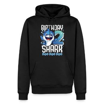 Birthday Shark 2. Geburtstag Haifisch 2 Jahre Hai - Männer Premium Bio Hoodie - Schwarz - Vorne - Nico (187cm)