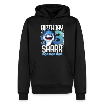 Birthday Shark 3. Geburtstag Haifisch 3 Jahre Hai - Männer Premium Bio Hoodie - Schwarz - Vorne - Nico (187cm)
