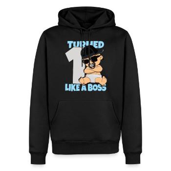 Baby Geburtstag Junge Mädchen 1 Jahr Like a Boss - Männer Premium Bio Hoodie - Schwarz - Vorne - Nico (187cm)