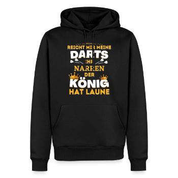 Retro Dartmotive & vintage Dartscheibe 180 Dart - Männer Premium Bio Hoodie - Schwarz - Vorne - Nico (187cm)