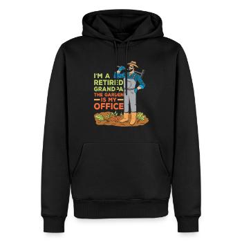 Je suis un grand-père à la retraite Le jardin est mon bureau - Sweat à capuche Premium bio Homme - noir - Devant - Nico (187cm)