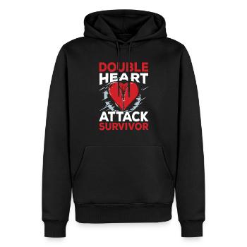 Double crise cardiaque Survivre à une crise cardiaque - Sweat à capuche Premium bio Homme - noir - Devant - Nico (187cm)