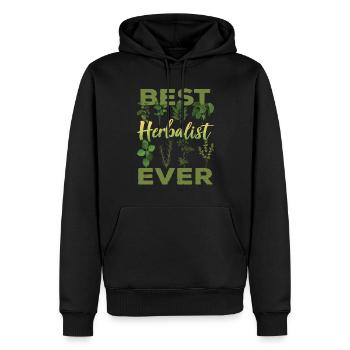 Meilleur spécialiste des herbes Jamais Herbes - Sweat à capuche Premium bio Homme - noir - Devant - Nico (187cm)