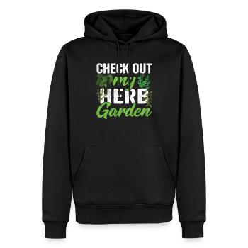 Voir mon jardin d’herbes aromatiques Herbes - Sweat à capuche Premium bio Homme - noir - Devant - Nico (187cm)