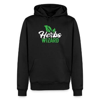 Herb Wizard Herb Garden Herb Herbalism - Sweat à capuche Premium bio Homme - noir - Devant - Nico (187cm)
