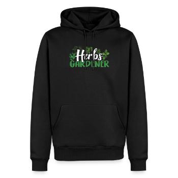 Herboristerie de jardin d’herbes aromatiques - Sweat à capuche Premium bio Homme - noir - Devant - Nico (187cm)