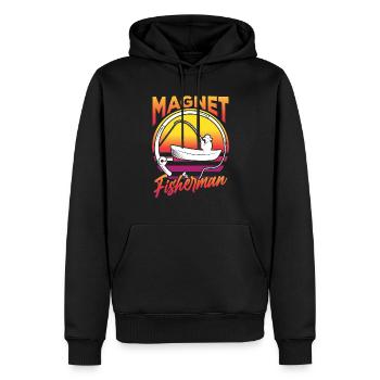 Magnetfischer Magnet Magnetfischen - Männer Premium Bio Hoodie - Schwarz - Vorne - Nico (187cm)