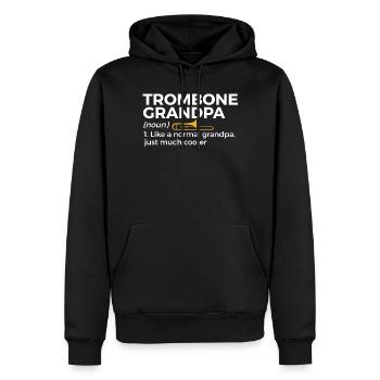 Trombone Musicien Brass Band - Sweat à capuche Premium bio Homme - noir - Devant - Nico (187cm)