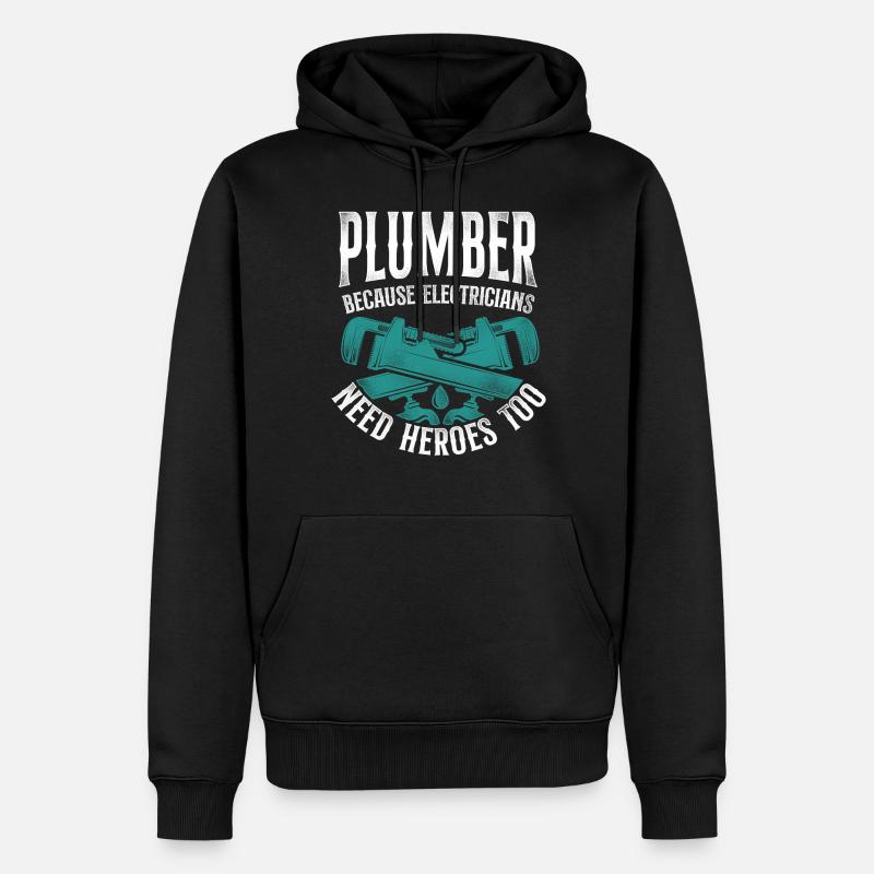 Plombier électricien - Sweat à capuche Premium bio Homme - noir