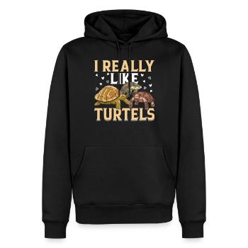 I Really Like Turtles - Cute Turtle Sea Turtle Lov - Men’s Premium Organic Hoodie - black - Front - Nico (187cm)