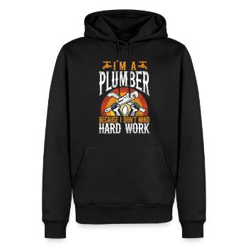 Plombier de plomberie vintage Je suis un - Sweat à capuche Premium bio Homme - noir - Devant - Nico (187cm)
