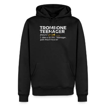 Trombone Musicien Brass Band - Sweat à capuche Premium bio Homme - noir - Devant - Nico (187cm)