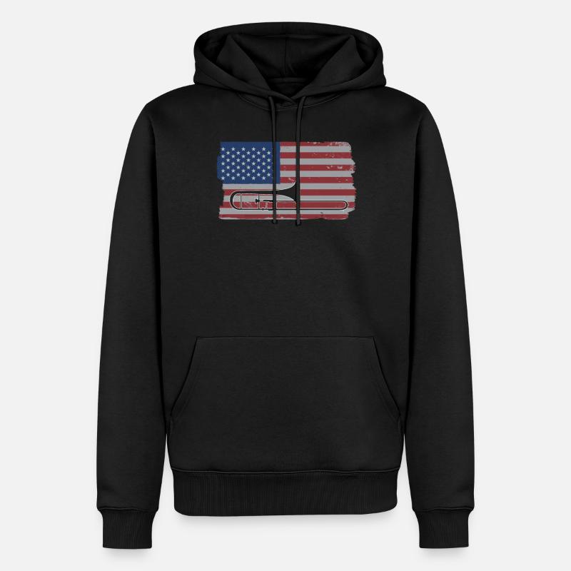 Trombone Musicien Brass Band - Sweat à capuche Premium bio Homme - noir
