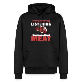 BBQ Grill Boeuf Viande Amoureux Cadeaux - Sweat à capuche Premium bio Homme - noir - Devant - Nico (187cm)
