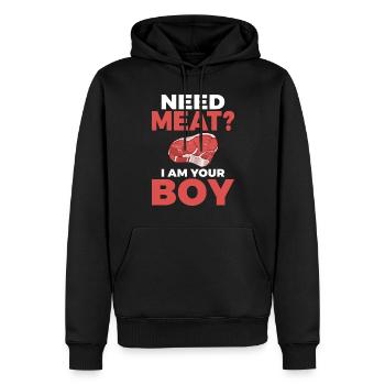 BBQ Grill Rindfleisch Liebhaber Geschenke - Männer Premium Bio Hoodie - Schwarz - Vorne - Nico (187cm)