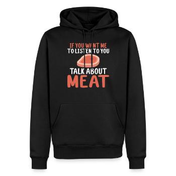BBQ Grill Rindfleisch Liebhaber Geschenke - Männer Premium Bio Hoodie - Schwarz - Vorne - Nico (187cm)