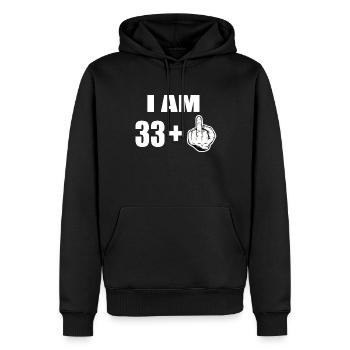 34 Geburtstag - Männer Premium Bio Hoodie - Schwarz - Vorne - Nico (187cm)