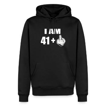 42 Geburtstag - Männer Premium Bio Hoodie - Schwarz - Vorne - Nico (187cm)