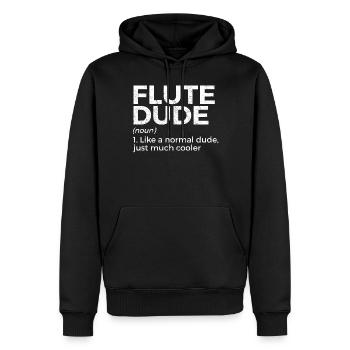 Flûte Flûte Musiciens Cuivres Musique - Sweat à capuche Premium bio Homme - noir - Devant - Nico (187cm)